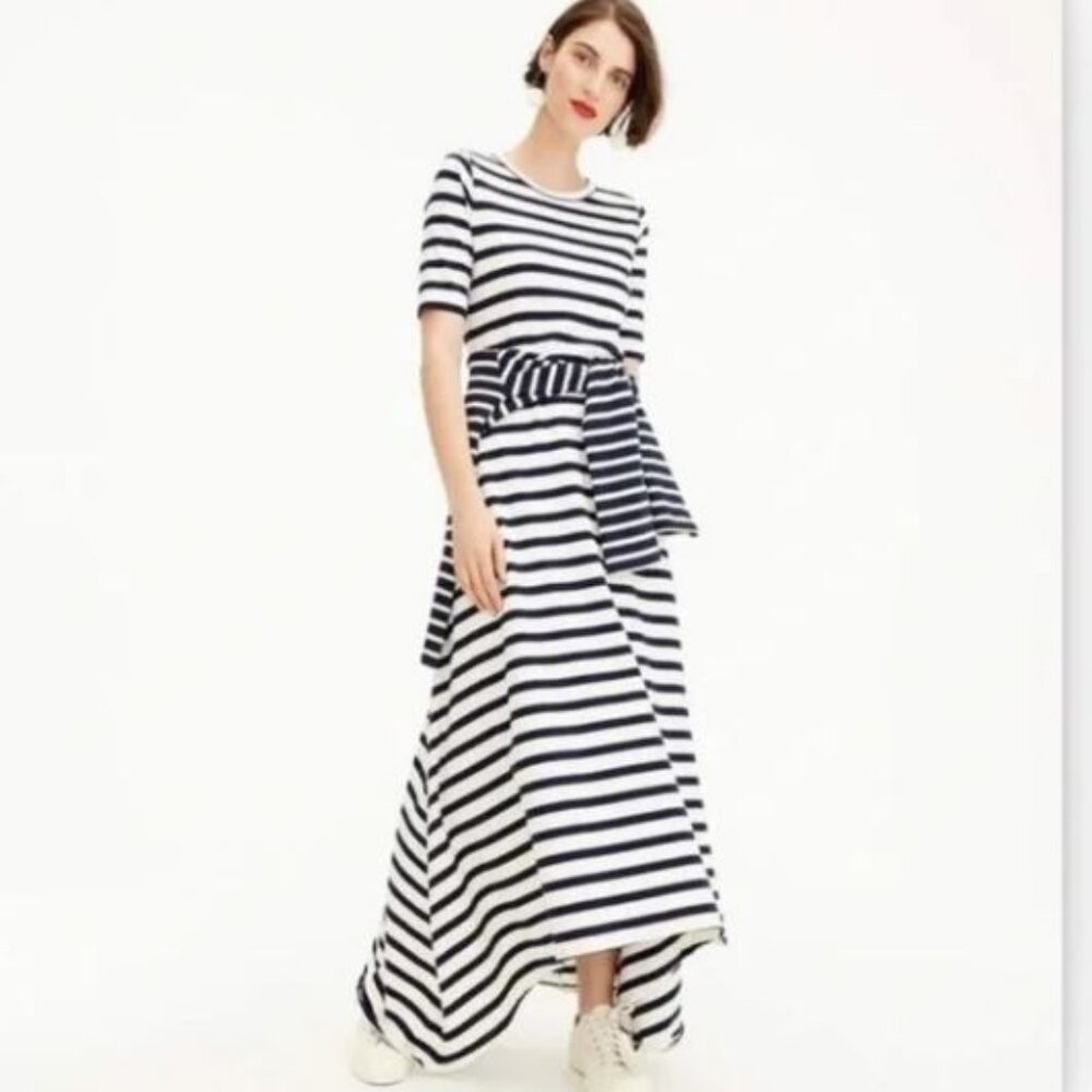 J.Crew Striped Knit High Low Maxi Dress Small NWT